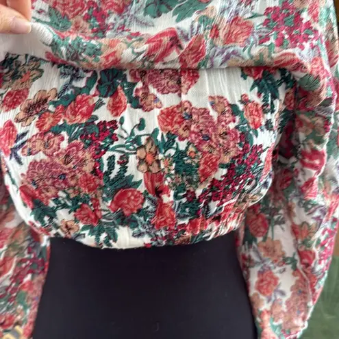 Raga NWT Multicolor Floral Off Shoulder Flutter Cap Sleeve Top