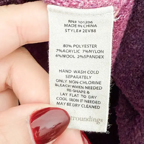 Soft Surroundings Womens Sweater Size M Pink Seastar Colorblock Cozy Oversized