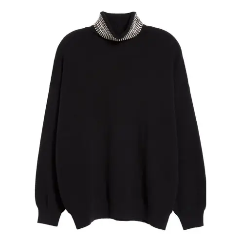 Alexander Wang Crystal Turtleneck Turtleneck Pullover Sweater Black