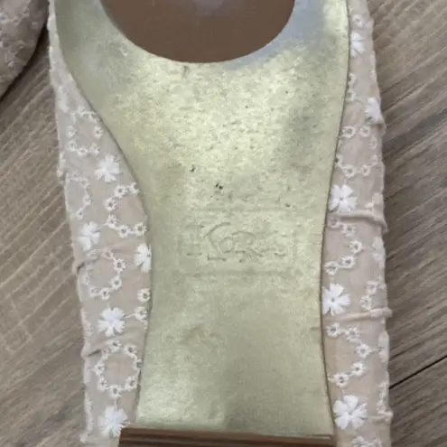 Korks Shoes Womens 6M Cream White Floral Palmer Ballet Flat Cottagecore Neutral Size 6