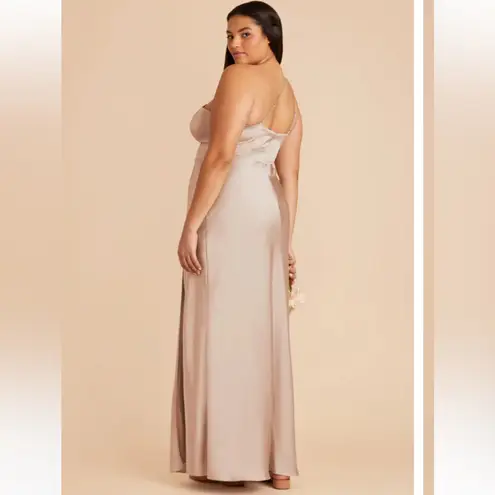 Birdy Grey NWT Kensie One Shoulder Matte Satin Taupe Dress Size S