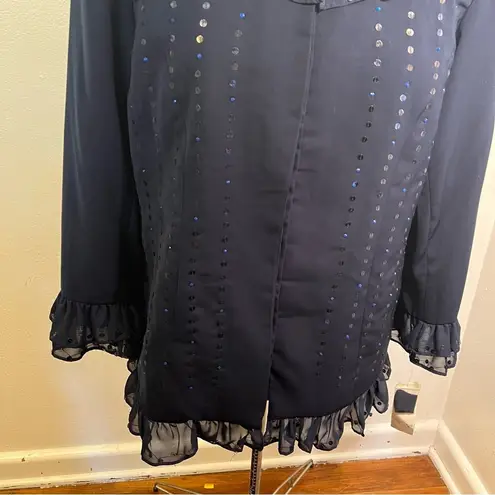 La Femme  Formal Jacket Navy Blue Sequins