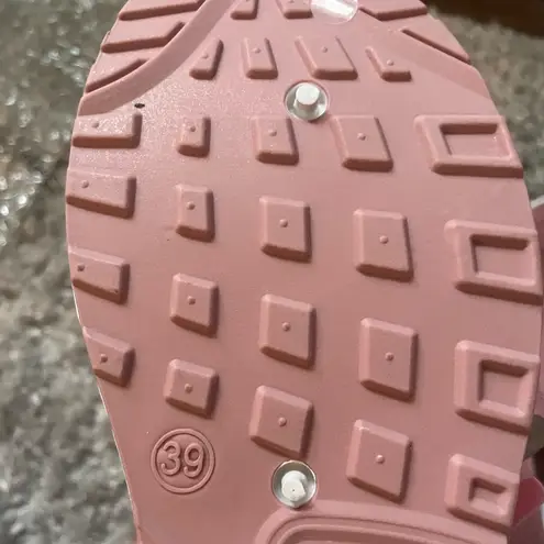 WOMENS MESH BREATHABLE PLATFORM SLIP ONS Pink Size 7.5