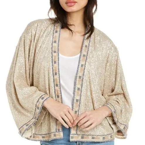 Johnny Was Tanya Sequin Crop Kimono