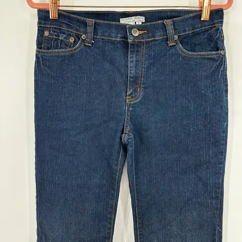 Alberto Makali Women's Dark Wash Denim Jeans Size 8 Crinkle Texture Leg Slim Fit