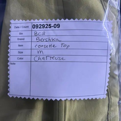 Bershka Corset Top Medium Charteuse