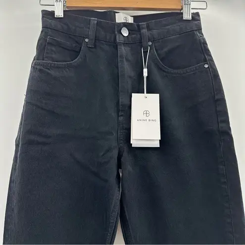 ANINE BING Sonya High Rise Ankle Slim Jeans in Over Dye Black Sz 24 NEW