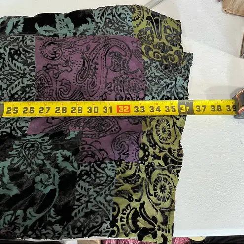 Vintage Caroline Rose Silk Sheer Velvet Duster Tunic Artsy Top Womens XL Black