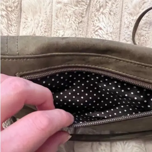 Vintage Olive Green Leather Pineapple Crossbody Shoulder Bag Indie Cottagecore