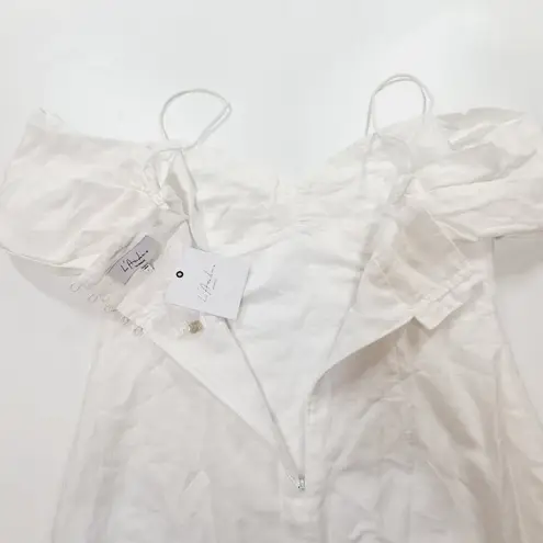 L'Academie Gemma Midi Dress in White Large