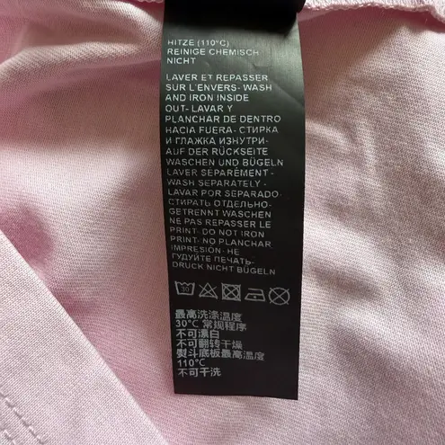 The Kooples Edgy Pink Graphic “What Is?” Short Sleeve Tee Shirt Size 0 NWT