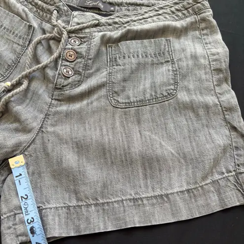 Level 99 Anthropologie Shorts Gray Linen Button‎ Front Pockets Women's Size 26