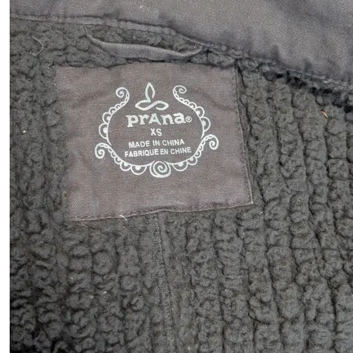 prAna Trip Jacket Sherpa Lined Organic Cotton Utility Coat Dark Gray Womens XS