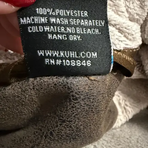 Kuhl Womens Fleece Quarter Zip Pullover Top Tan Brown Stitched Size Medium - Image 10