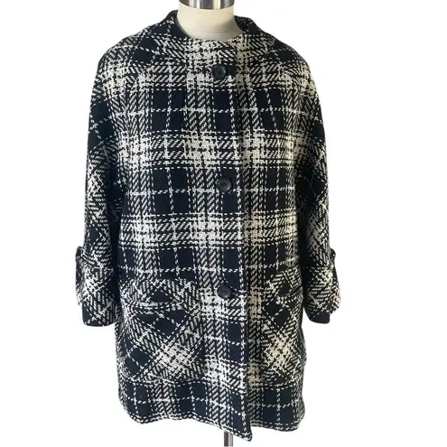 Rafaella Black White Plaid Coat | Parisian Chic Winter Jacket | Classic Old Money Style