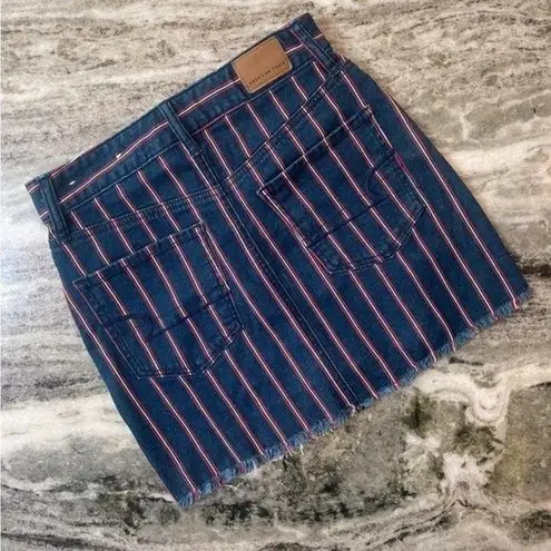 American Eagle  Striped Denim Skirt 0