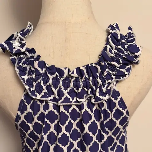 Lolly Wolly Doodle Blue and White Ruffled Sundress Size XS
