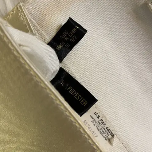 Etienne Aigner Vintage Cream Satin Large Clutch