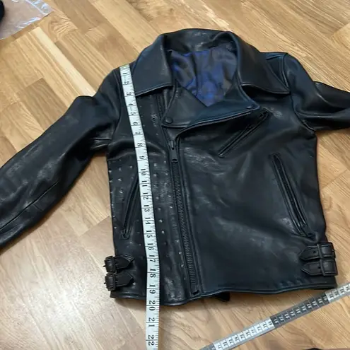 Black Genuine leather moto jacket