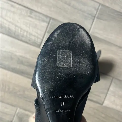 Balenciaga Black Wedge Shoes bandage