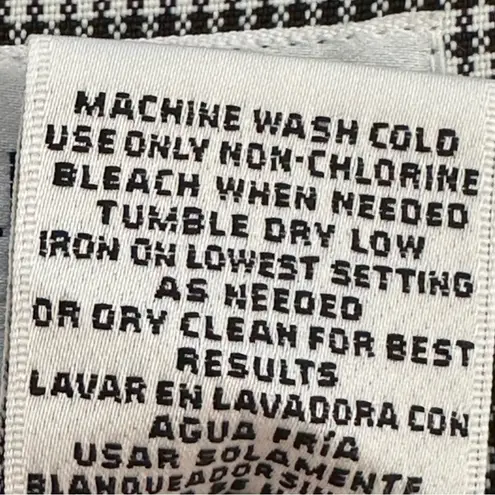 Liz Baker Blazer Essentials Black White Checkered One Button Front Size 14 Tall