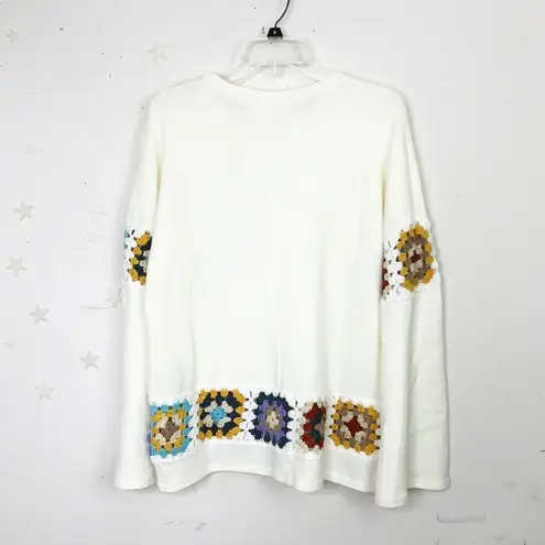 Love Riche LOVERICH Loose fit crochet detail sweater