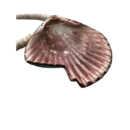 Santo Domingo Shell Festival Necklace with Block Turquoise Blue