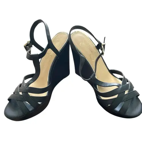 Jessica Simpson  Black Strappy Platform Shoes