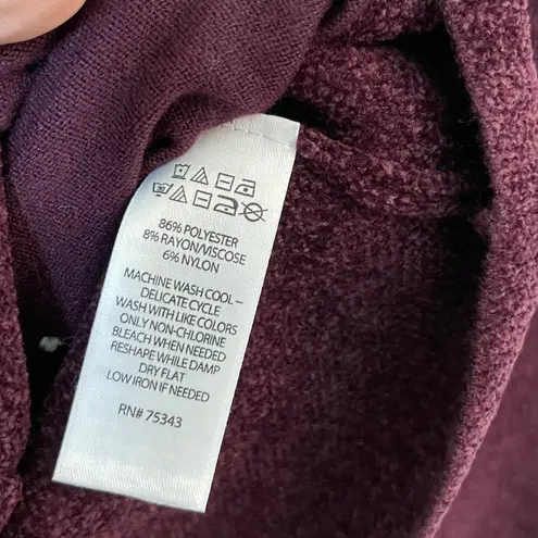 Adrienne Vittadini Women Burgundy Chenille Blazer Jacket Medium Button Front NWT