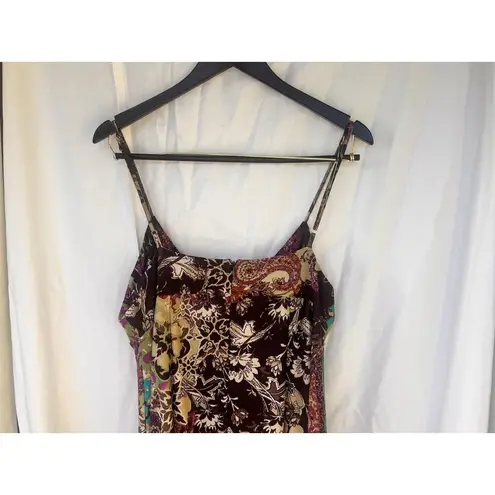 ICE Boho Patchwork Print Maxi Dress Size 14 Spaghetti Strap Empire Waist