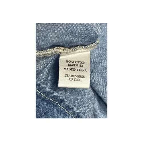 Given Kale DENIM JEAN DRESS Womens Sz LG Western Button Down Stretch Waist