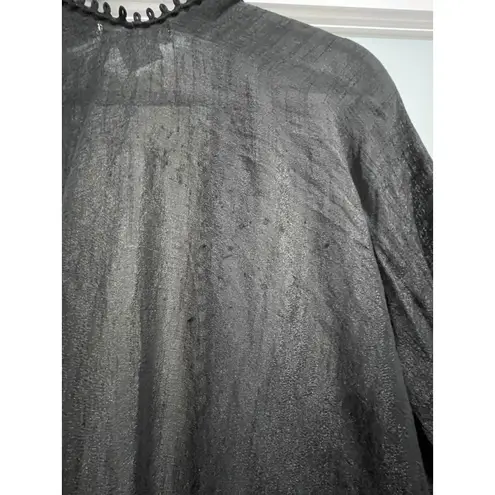 Treasure & Bond Treasure Bond Black Lace Trim Sheer Kimono Cardigan One Size