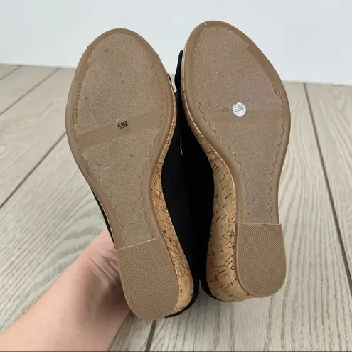 Charter Club Women's Toniie Faux Suede Summer Wedges 5.5M Black