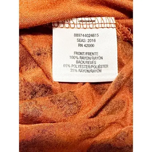 Attention Women's Leopard Print 3/4 Sleeve Graphic Shirt Orange Black Size XL