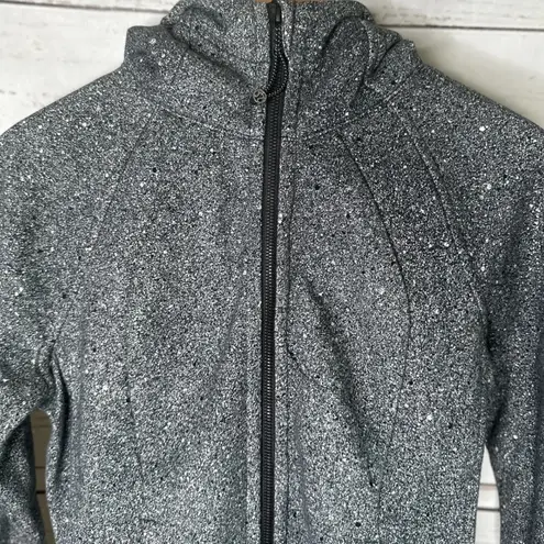 Lululemon Scuba Full Zip Hoodie - Luminesce Splatter White Black,  8