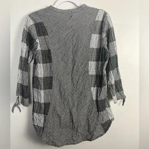 Habitat Clothes to Live In black/white plaid tunic size small gingham winter
