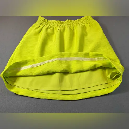 J.Crew NWT‎  neon green skirt elastic waist pull on paper bag Fully Lined size 0