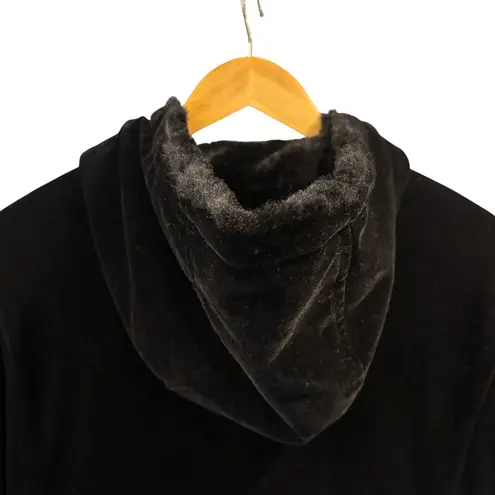 KILLSTAR Stormy Daze Velvet Faux Fur Hood Goth Parka Jacket, Women's size large