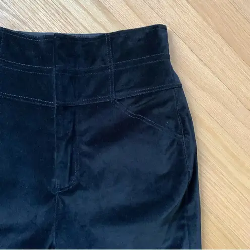 Rebecca Taylor NWT Soft Black High Waisted Velvet/Velveteen Pants Size 6