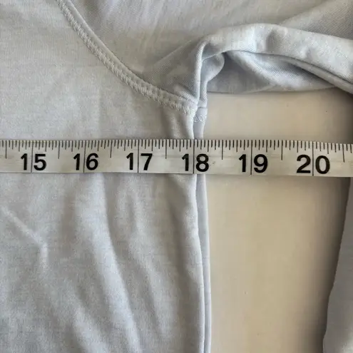 Apana Quarter zip Pullover Top Size M Light Blue mock neck