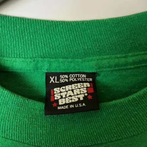 1990 Vintage Screen Stars Best St Patrick's Day IWS Trash Bash T Shirt Green XL