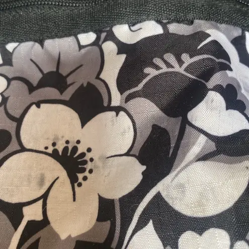 LeSportsac Floral Black and White Shoulder Bag and comestic set