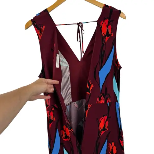 Anthropologie Corey Lynn Calter Floral Maxi Dress Size Small Maroon Sleeveless Red