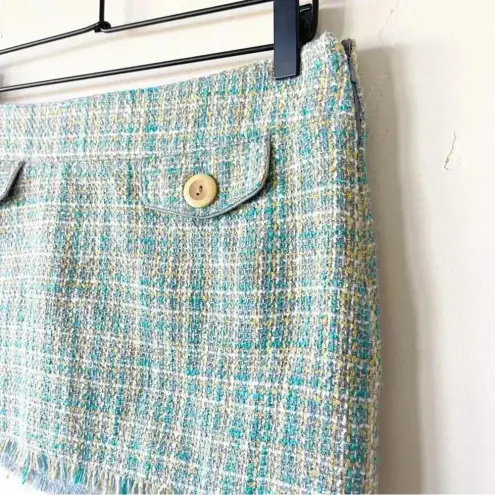 Hollister  Co. Vintage Y2K Tweed Mini Skirt Blue & Yellow Lowrise Size 7