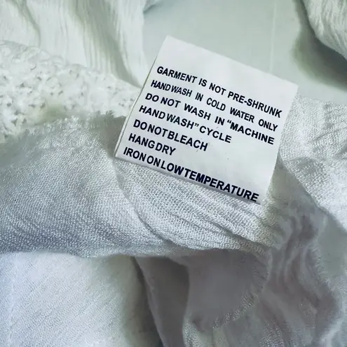 Solitaire Swim White Bohemian Cold Shoulder Swim Cover Up/Tunic Size L