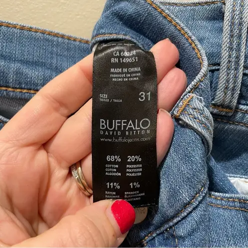 Buffalo David Bitton Faith Mid Rise Cropped Distressed Jeans Size 31