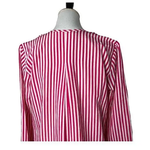 Womens Swimsuit Beach Cover Up Size L Sergio Tegon Striped Preppy Tunic Top White Size L