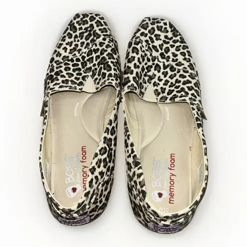 Bobs By Skechers Memory Foam, Cheetah Animal Print Slip On Shoes Women Sz 10