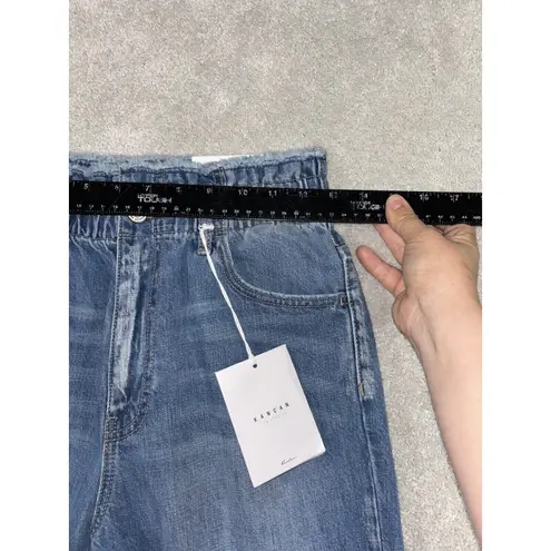 Kancan High Rise Fray Relaxed Fit Jeans Size 3/25 Distressed Relaxed New Blue