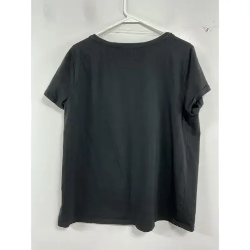 New York Laundry Womans NY Laundry Pullover Short Sleeve T Shirt XL Black Scoop Neck